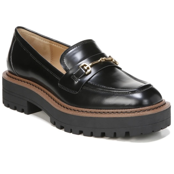SAM EDELMAN Laurs Platform Lug Sole Loafer Black Size 10 US EUC - Picture 2 of 10